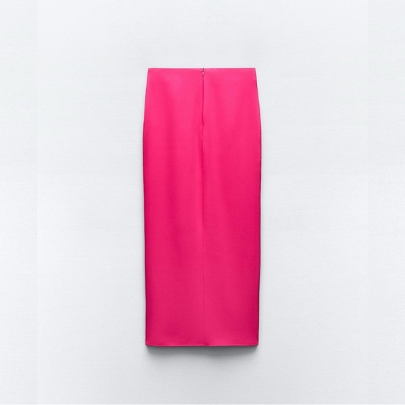 Brand new fushia Zara Midi dress with slit M brand new with tag on ! - Picture 2 of 9